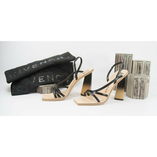 Givenchy Losange Black Leather 100MM Diamond Show Runway Heels Size 39.5 9.5 NIB