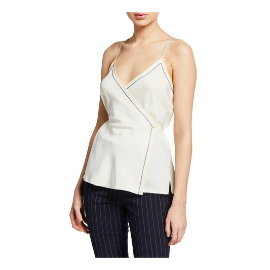 Rag & Bone Chalk Cream Silk Lina Wrap Tank Sleeveless Blouse Top 2 NWT $350