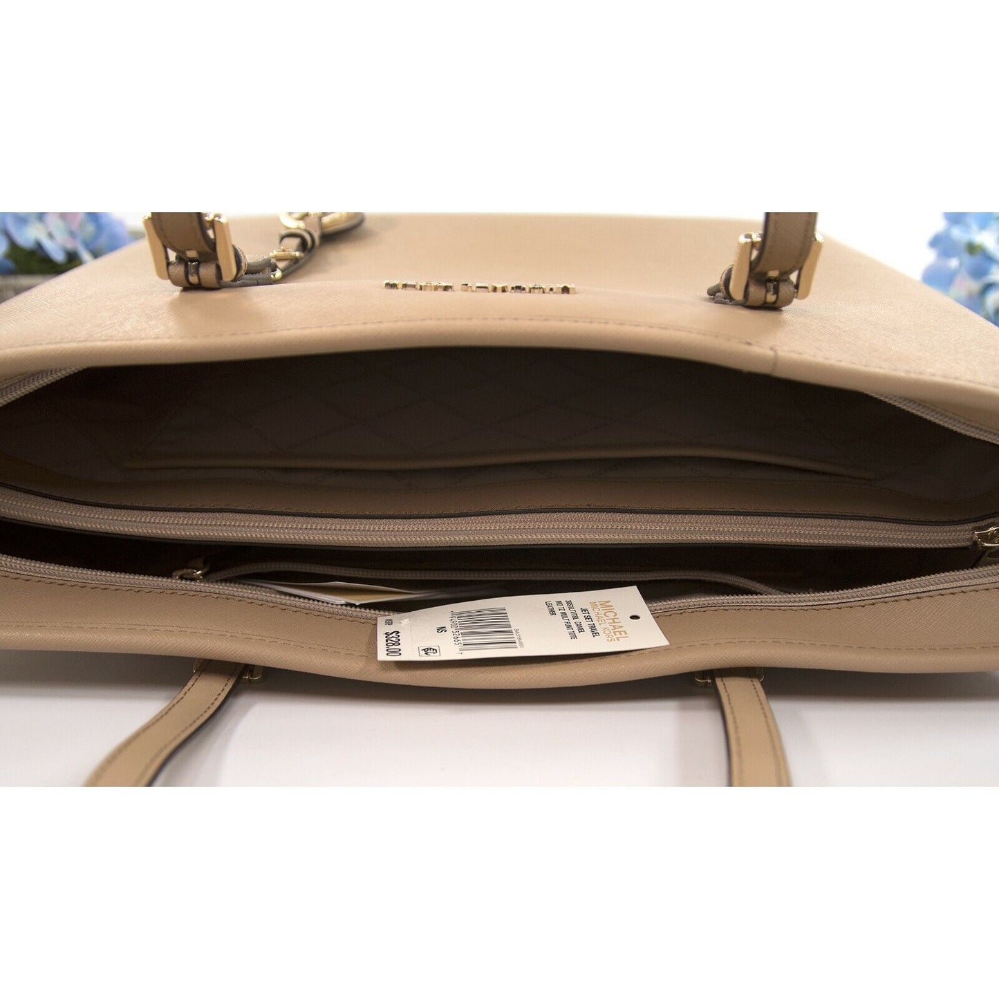 Michael Kors Camel Saffiano Leather Medium Multifunction Travel Tote Bag NWT