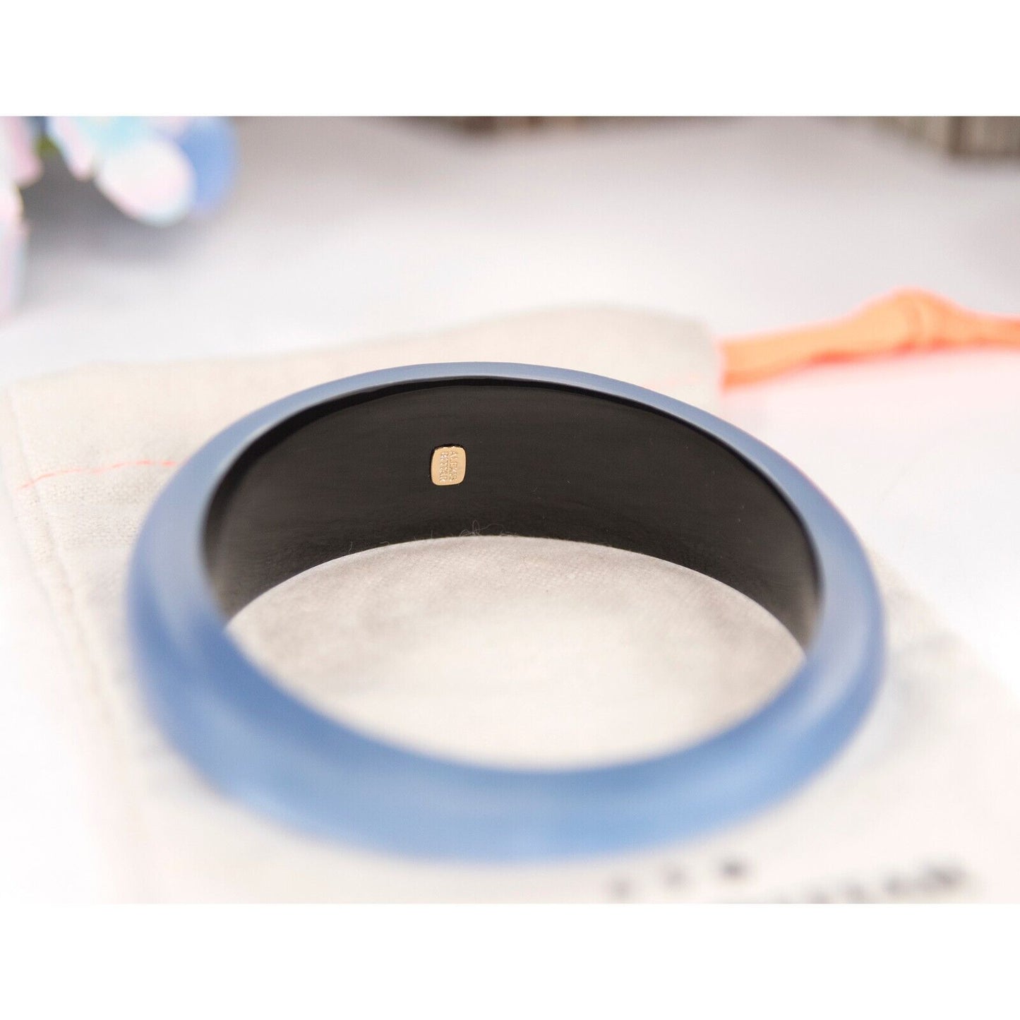 Alexis Bittar Horizon Blue Lucite Medium Tapered Bangle Bracelet NWT