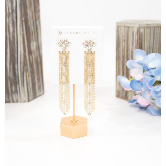 Kendra Scott Madelyn Pearl Fringe Drop Dangle Statement Earrings NWT