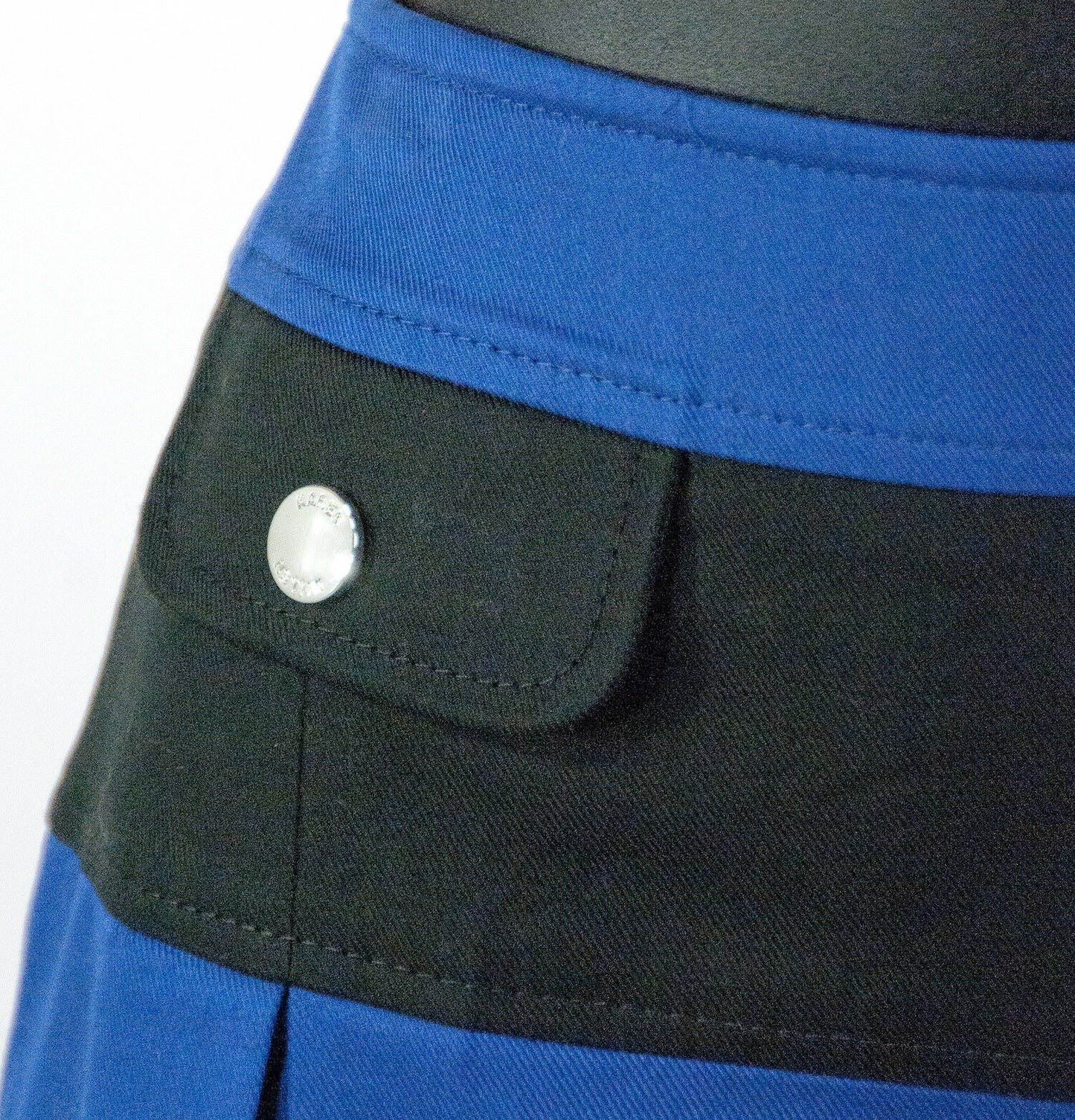 Karen Millen Blue A Line Sailor Color Block BLACK LABEL Mini Skirt 8 NWT
