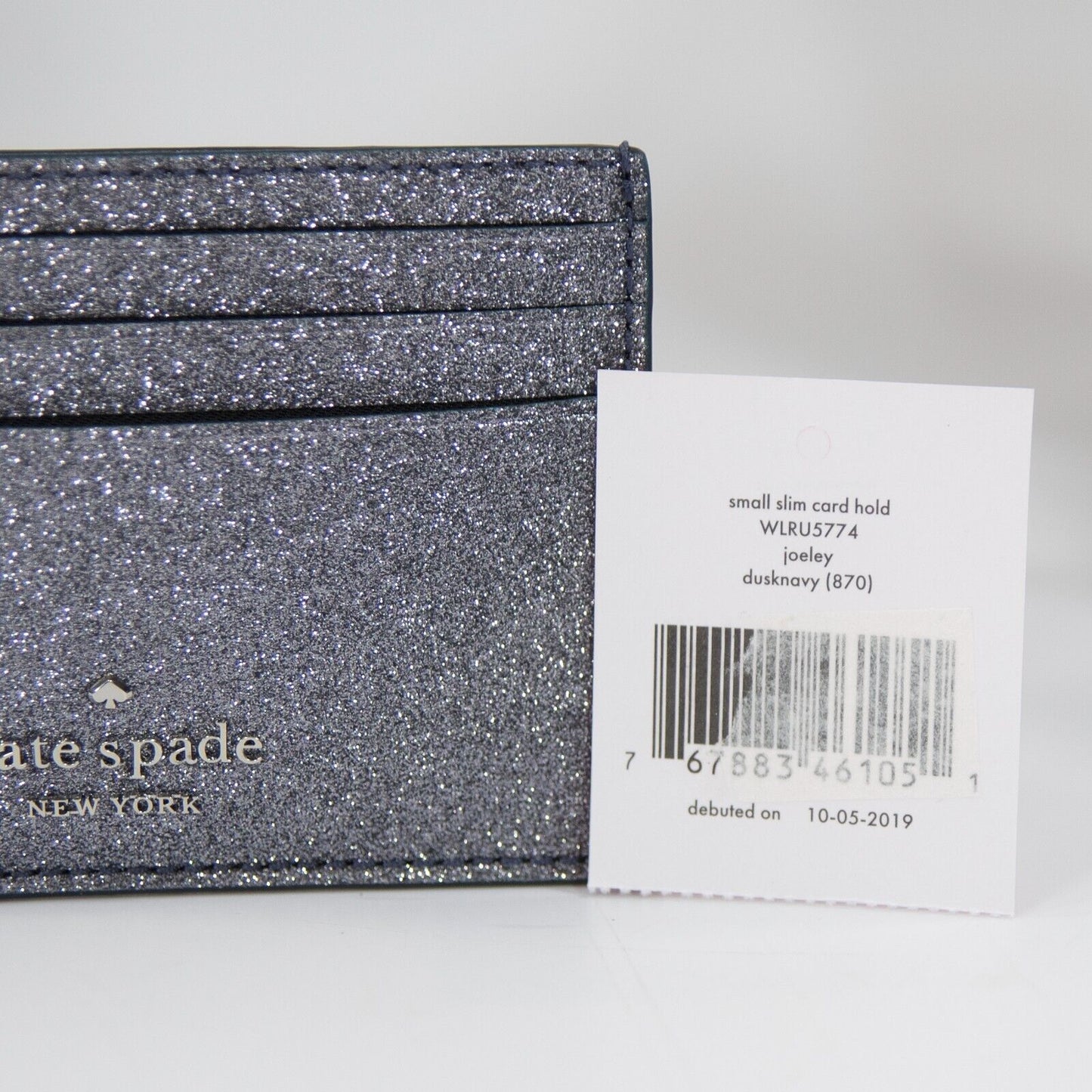 Kate Spade Jolene Dusk Navy Glitter Card Case Mini Wallet NWT