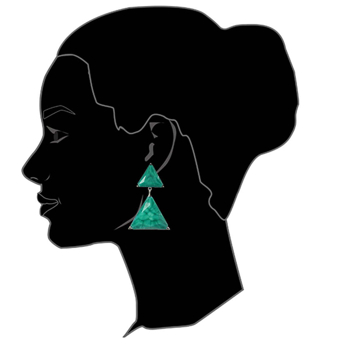 Amrita Singh Bermuda Turquoise Resin Large Triangle Earrings ERC 3028 NWT