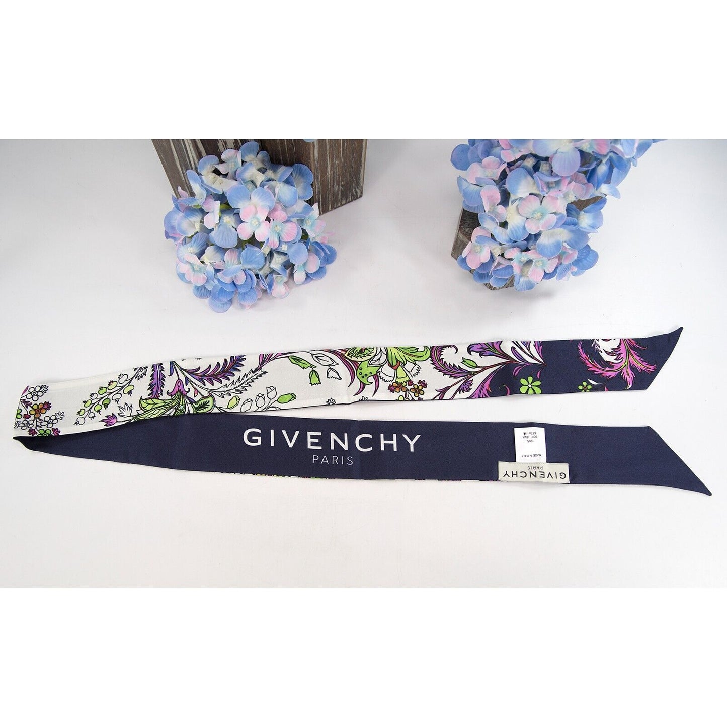 Givenchy Reversible Floral Paisley Silk Bandeau Neck Scarf NWT