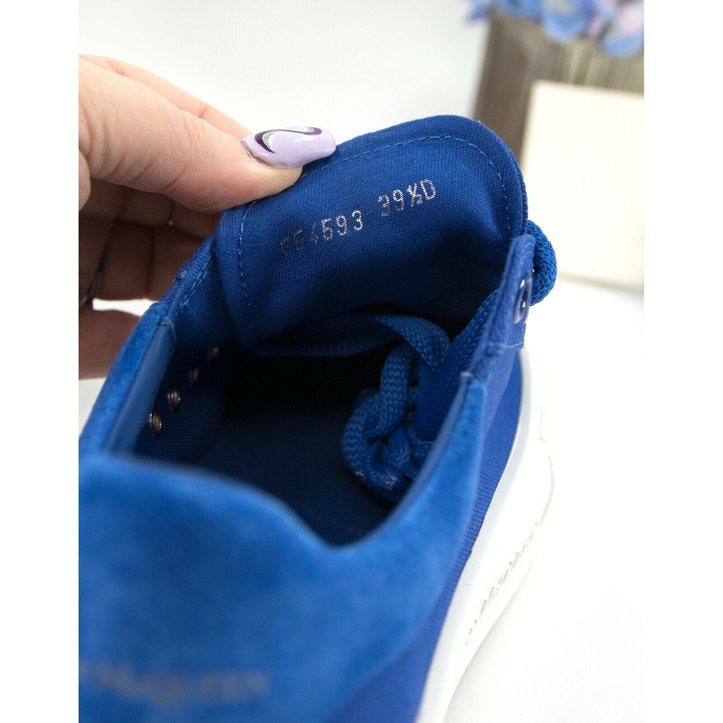 Alexander McQueen Deck Oversized Ultramarine Suede Canvas Sneakers 39.5 NIB