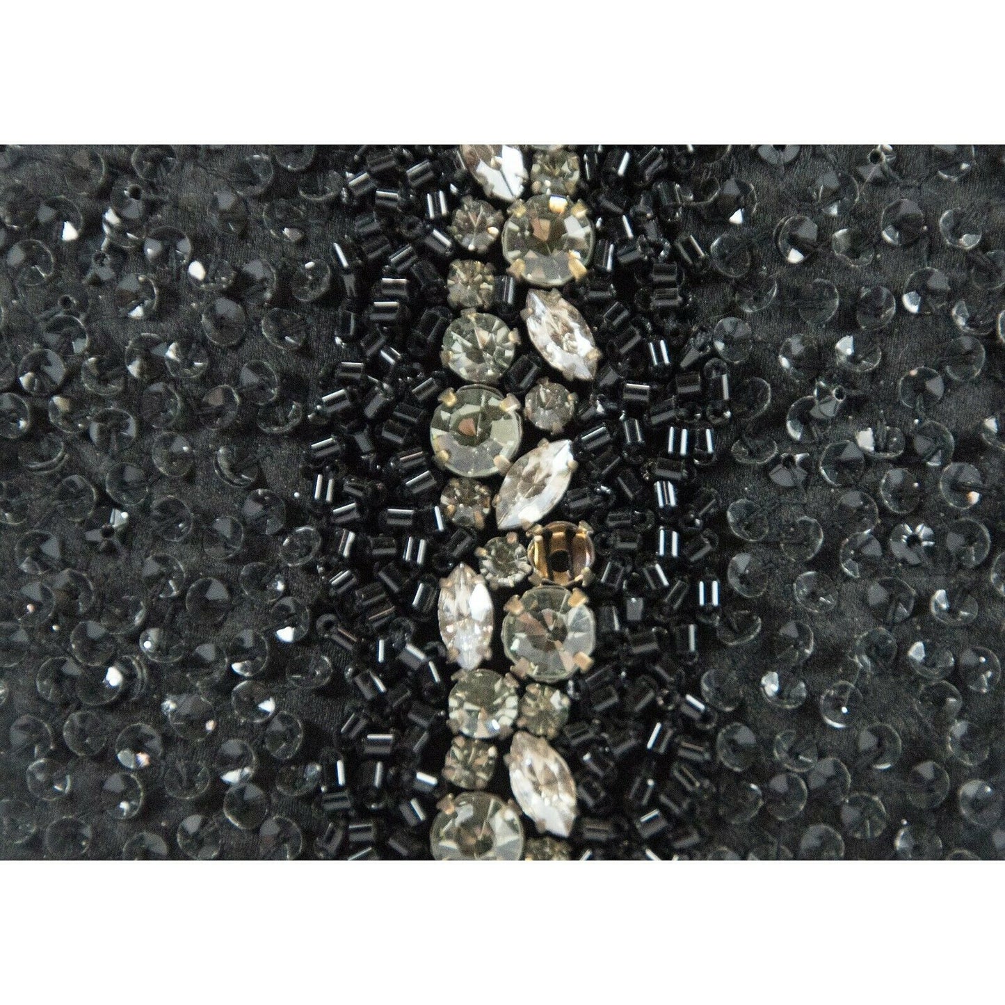 Salvatore Ferragamo Kameron Black Silver Framed Beaded Jewel Clutch Bag $2590