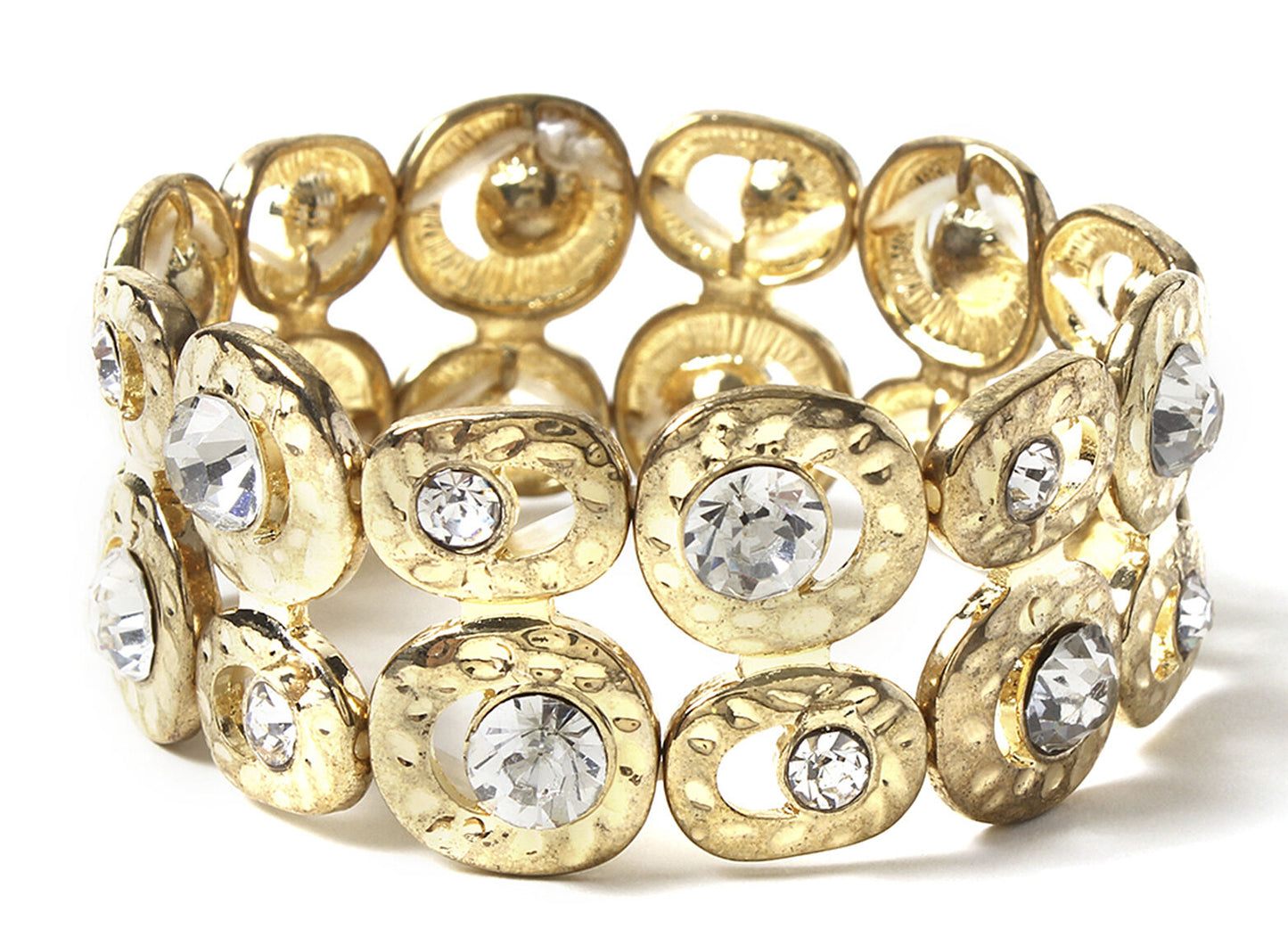 Amrita Singh Gold Crystal Embellished South Beach Stretch Bracelet BRC 5587 NWT