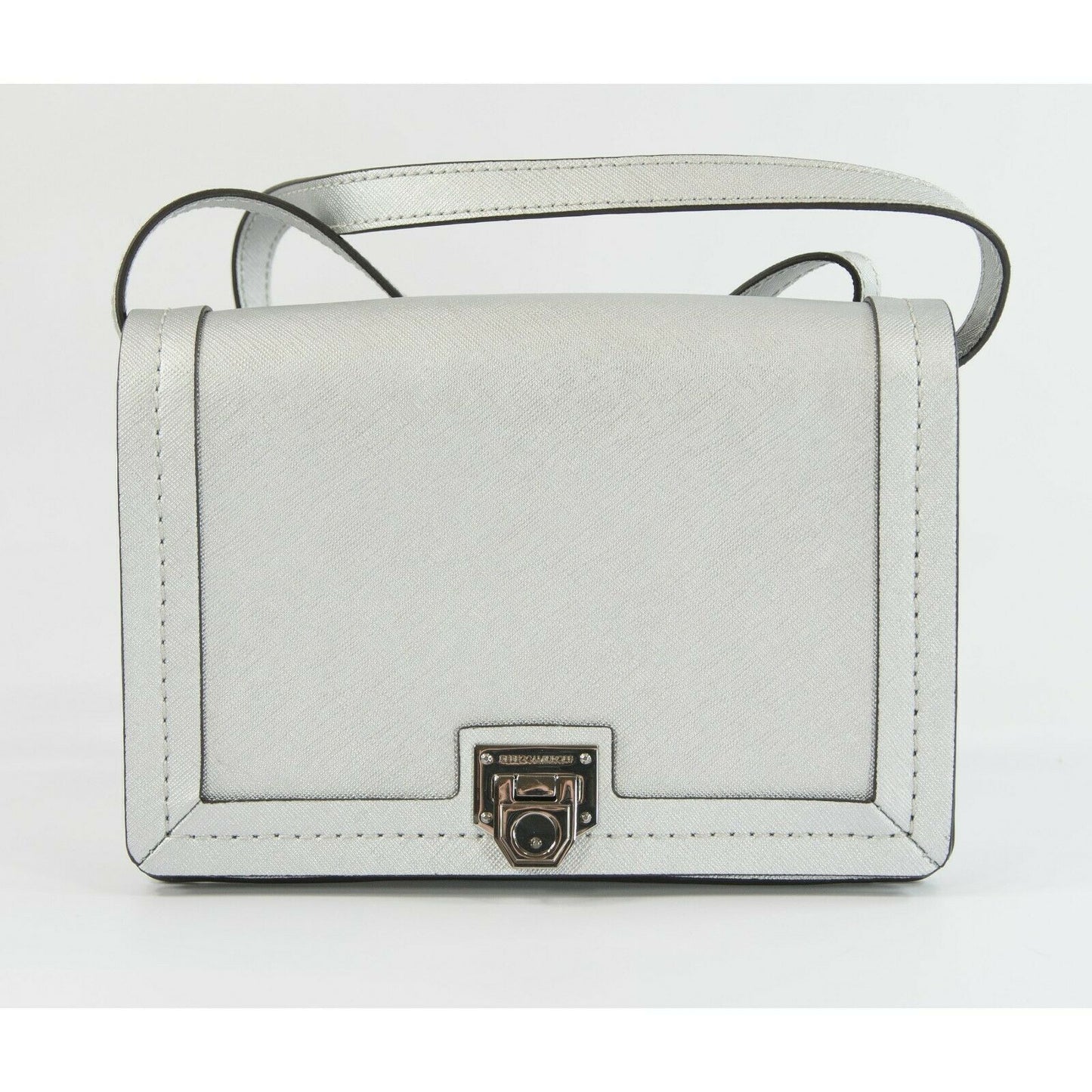 Rebecca Minkoff Silver Saffiano Leather Madison Crossbody Bag NWT