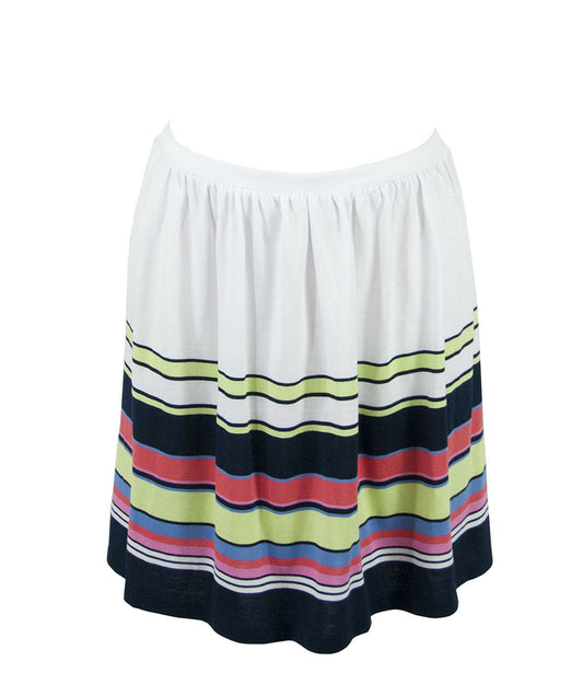 Juicy Couture Navy Lime Multicolor Stripe A Line Knit Black Label Skirt L NWT