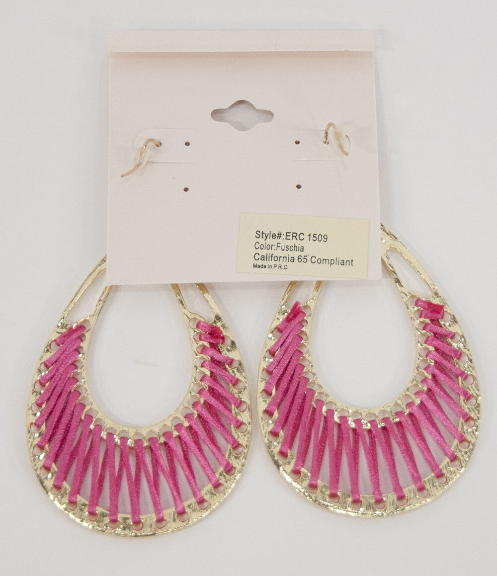 Amrita Singh Gold Pink Silk Crosby Street Dangle Earrings ERC 1509 NWT