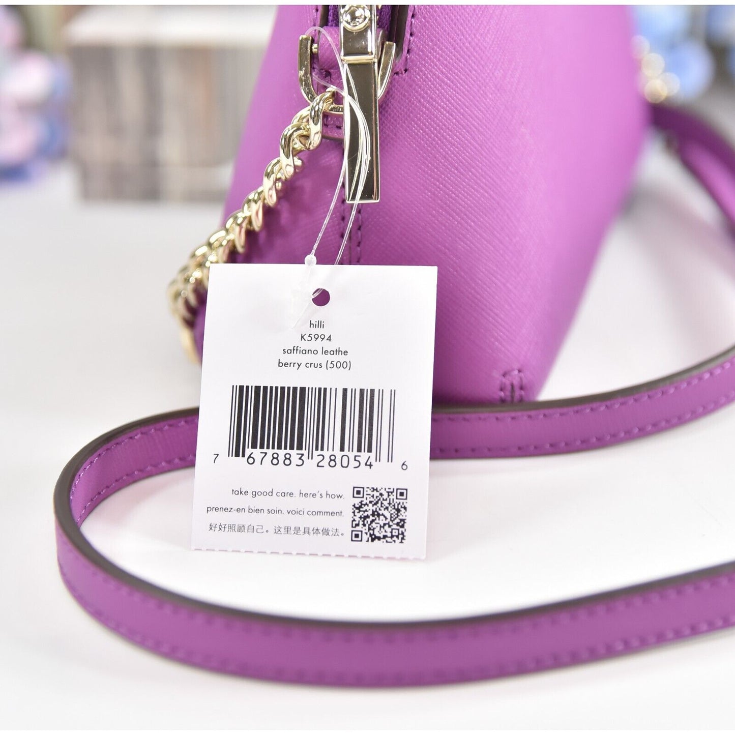 Kate Spade Cameron Street Hilli Berry Crush Leather Dome Crossbody Bag NWT