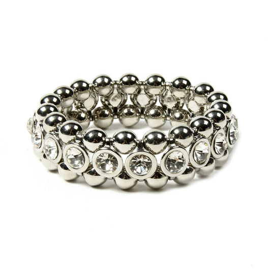 Amrita Singh Silver Crystal Hannah Stretch Bracelet BRC 9029 NWT