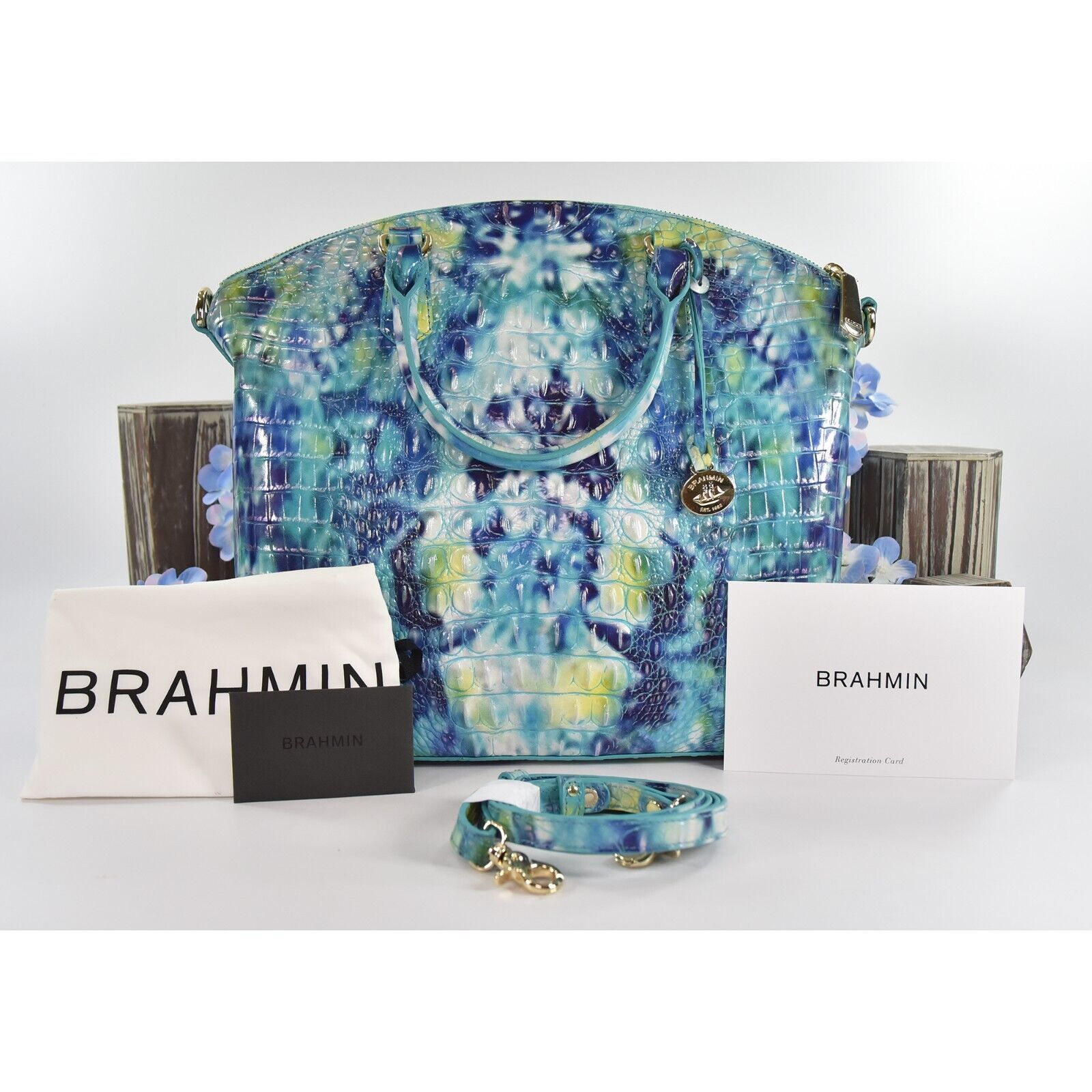 Brahmin Duxbury Satchel in Blue