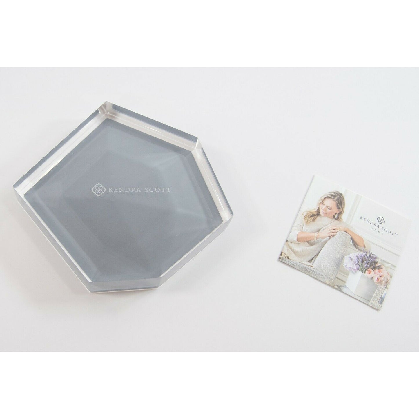Kendra Scott Antique Silver Faceted Ring Dish Tray NWT