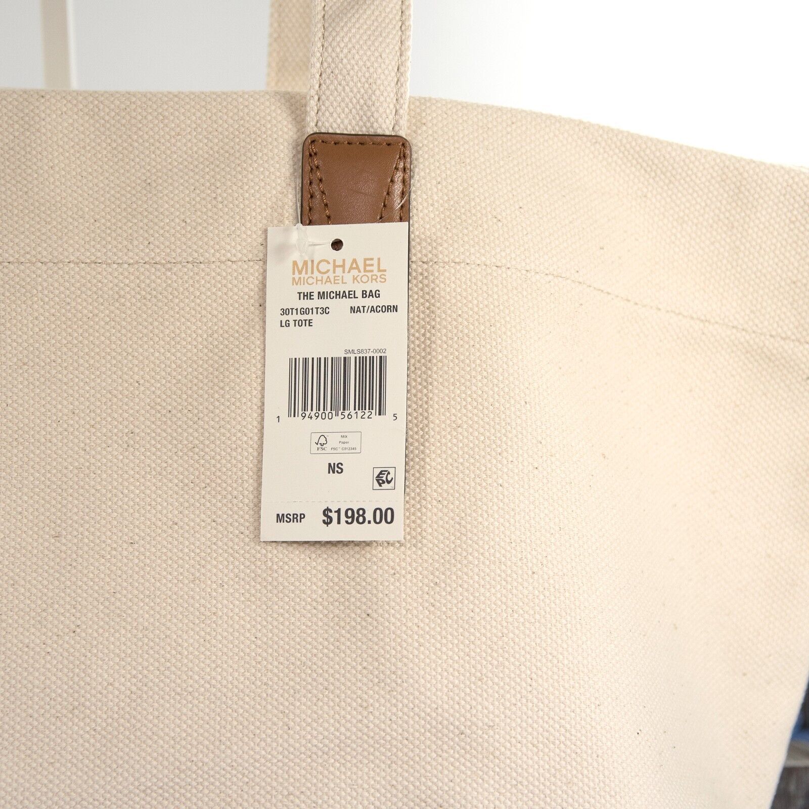 mk canvas tote bag