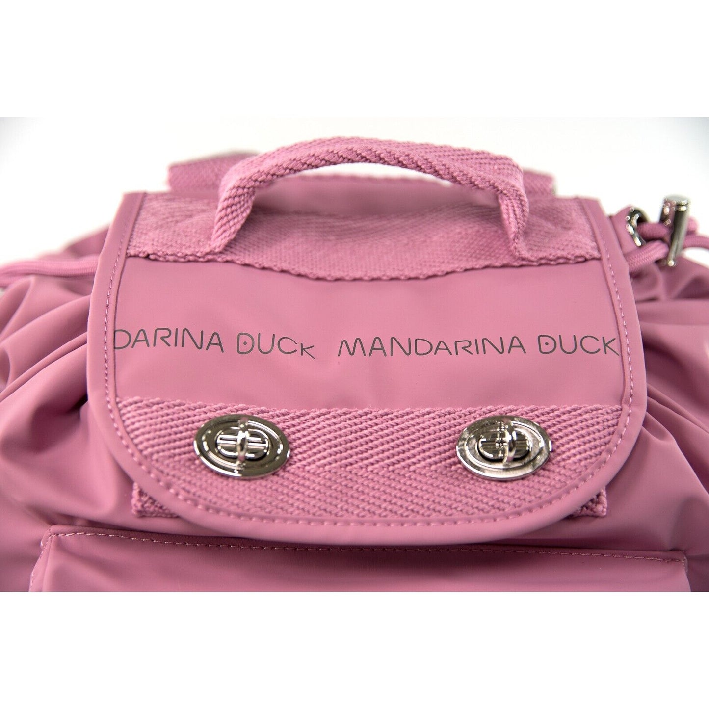 Mandarina Duck Mauve Pink Drawstring Utility Large Backpack Book Bag NWT