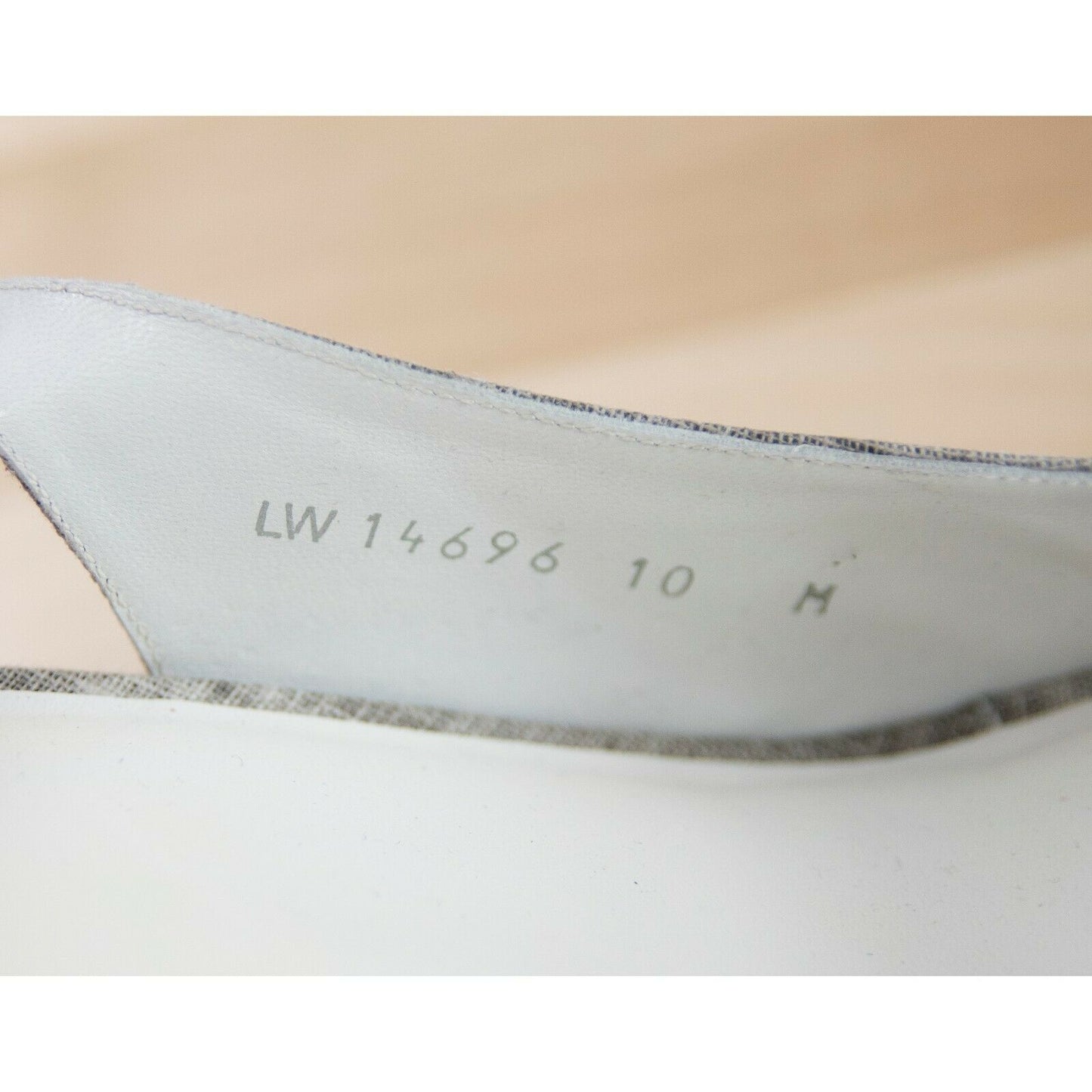 Stuart Weitzman Grey Linen Black Patent Leather Slingback Platform Heels 10 EUC