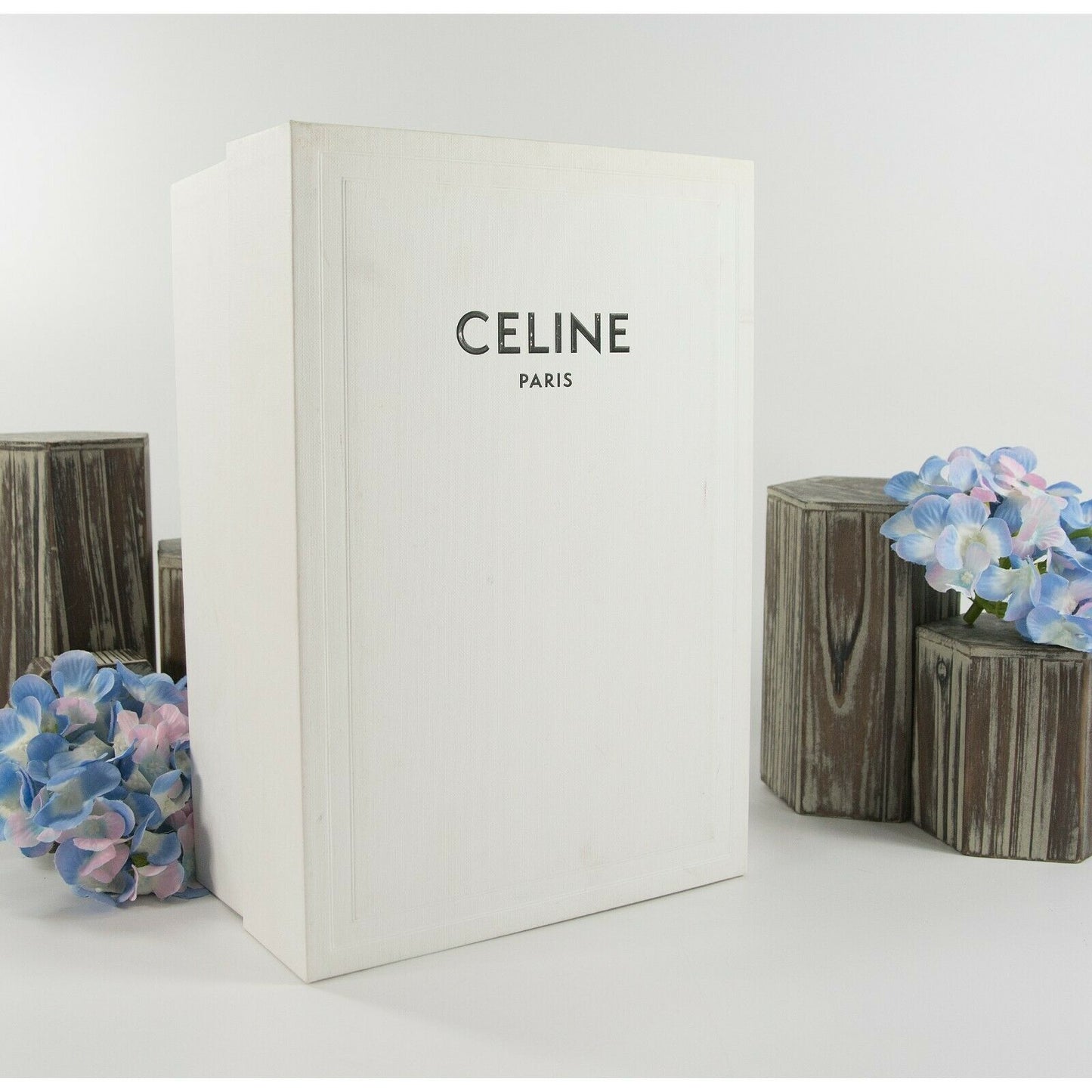 Celine Black White Leather Fan Applique Triangle Heels Size 37 7 NIB