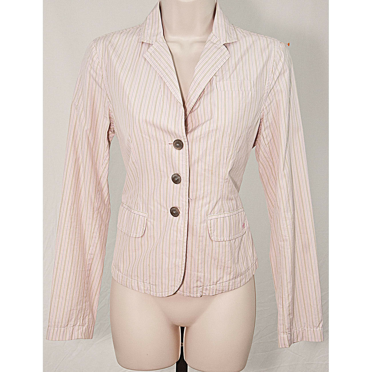American Eagle Outfitters Pink Striped Stretch Blazer Jacket Size SP DEFECT