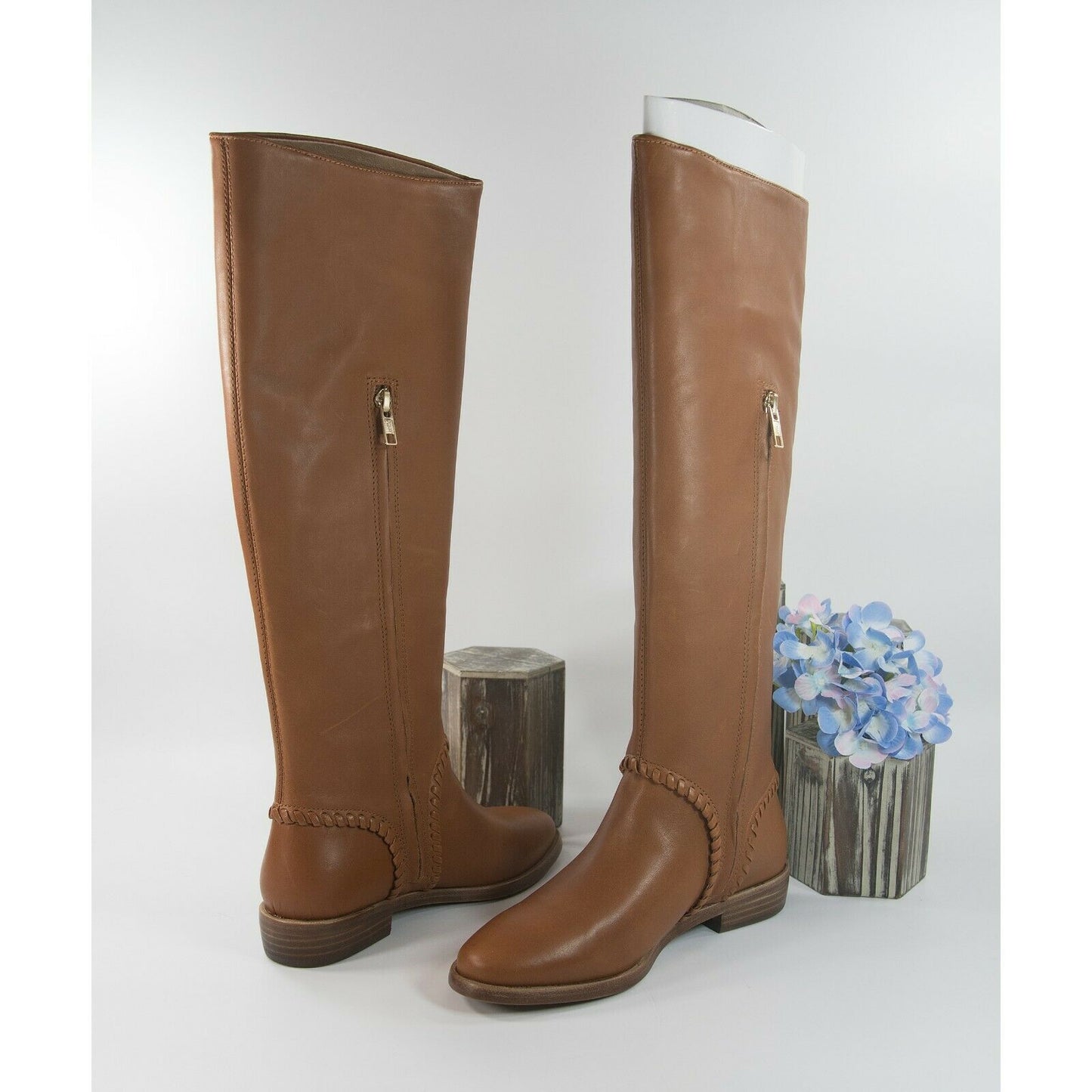 UGG Caramel Leather Gracen Whipstitch Tall Boots Size 6 NIB