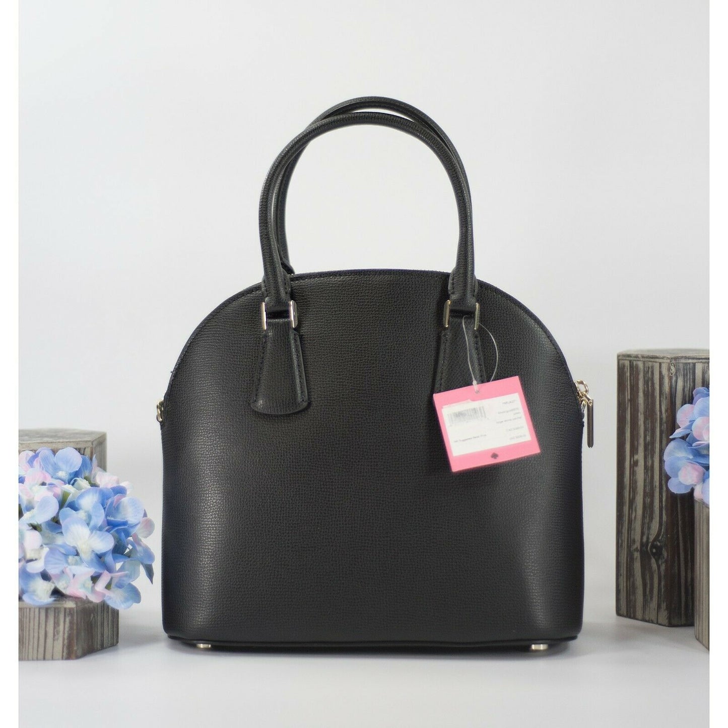 Kate Spade Sylvia Black Leather Large Dome Satchel Bag NWT