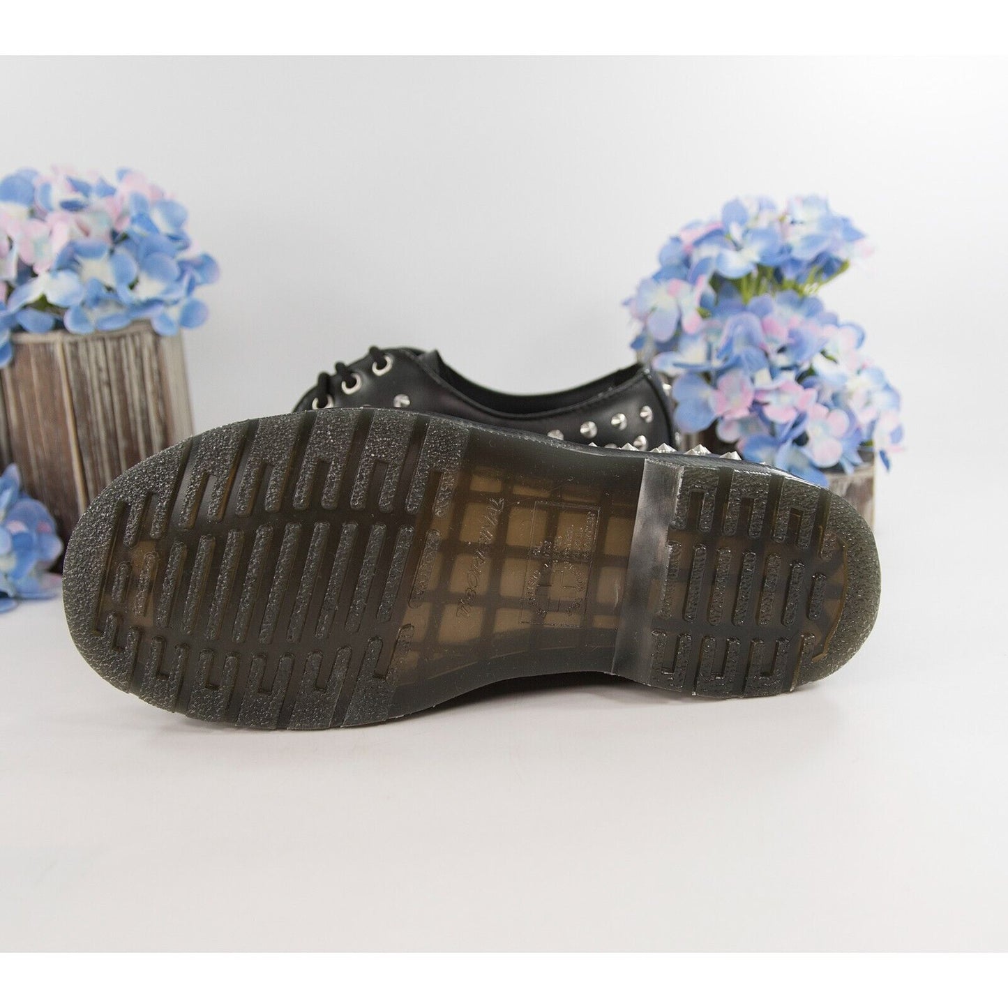 Dr. Martens Black Studded Leather Wanama 1461Oxford Lace Up Shoes Size 7 NIB