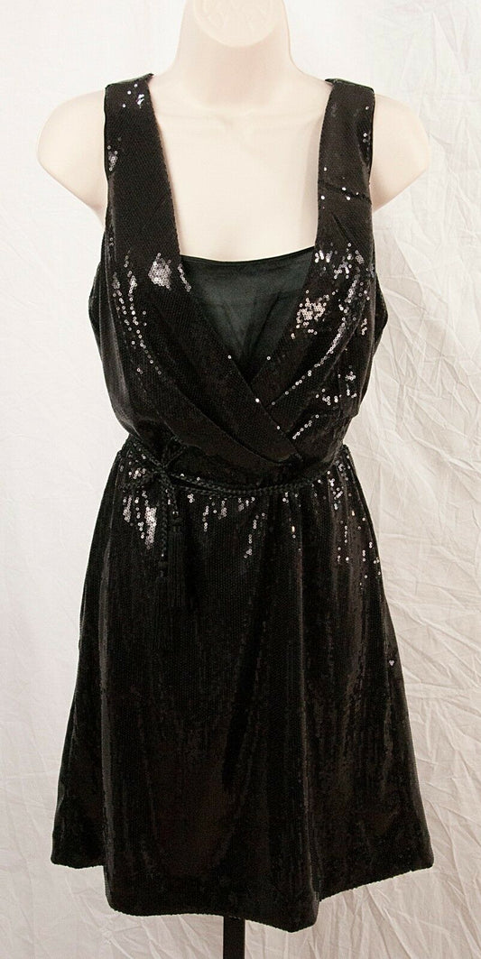White House Black Market Sequin Belted Lined Shift A Line Dress $128 Sz 4 NWT