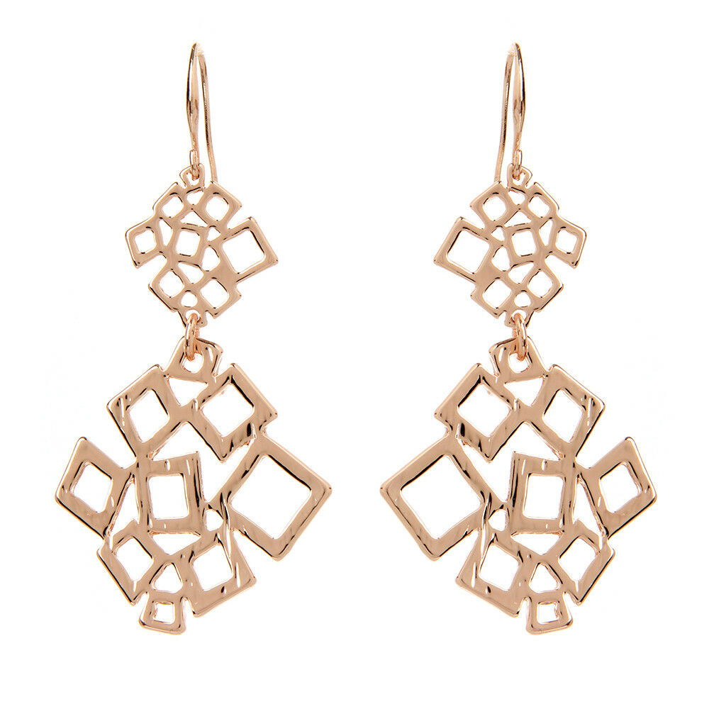 Amrita Singh Rose Gold Gramercy Geometric Drop Dangle Earrings ERC 256 NWT