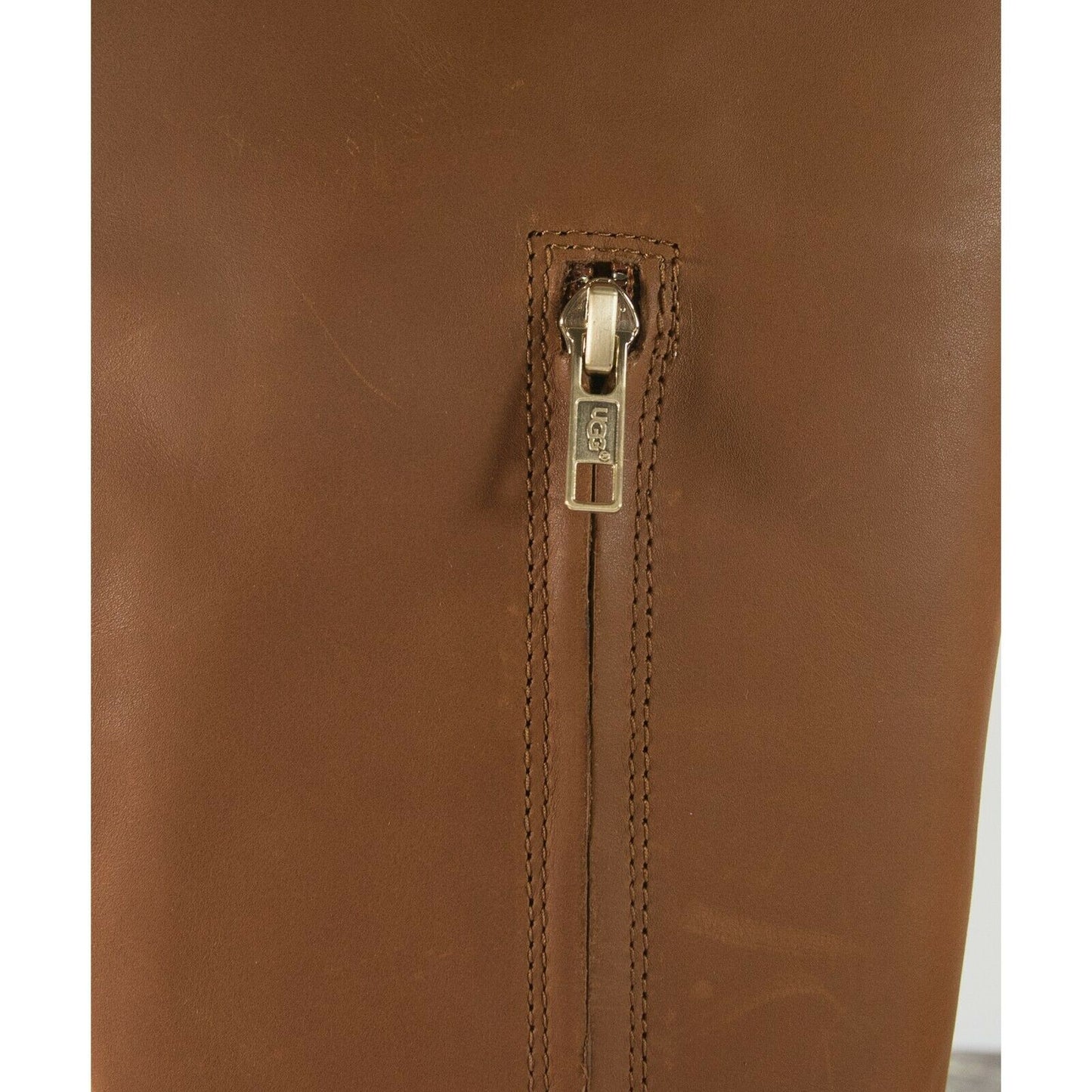 UGG Caramel Leather Gracen Whipstitch Tall Boots Size 6 NIB