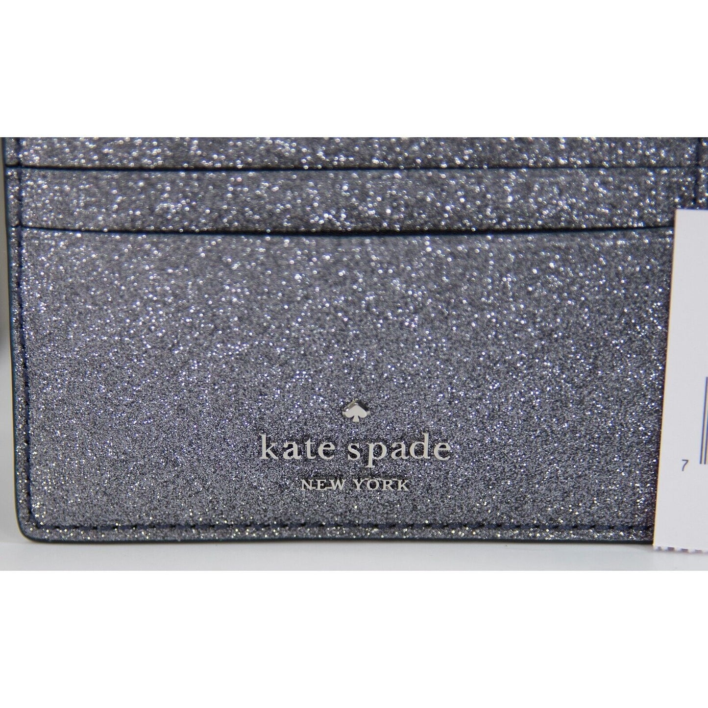 Kate Spade Jolene Dusk Navy Glitter Card Case Mini Wallet NWT