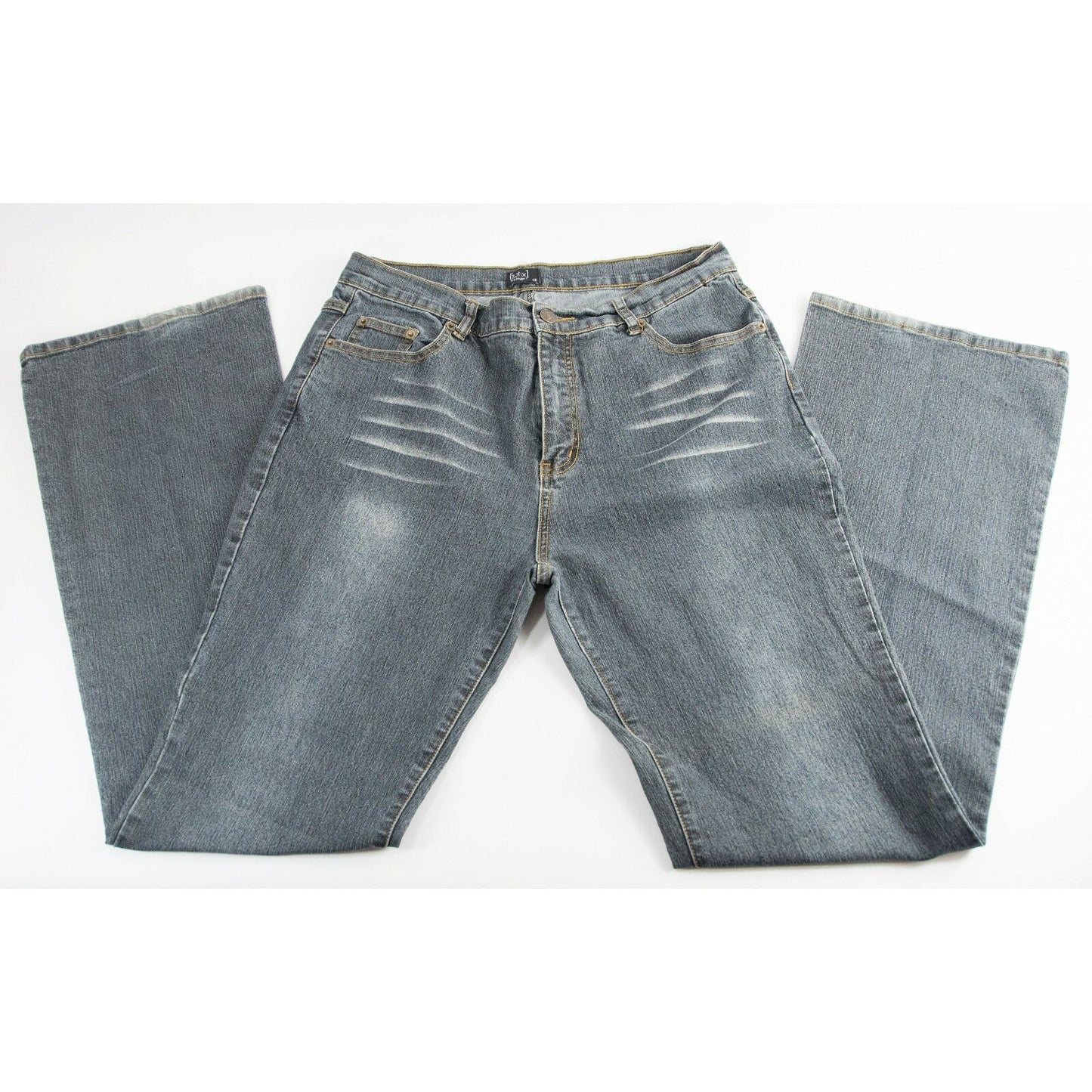 Saix Boot Cut Grey Blue Distressed Soft Stretch Denim Jeans Size 42