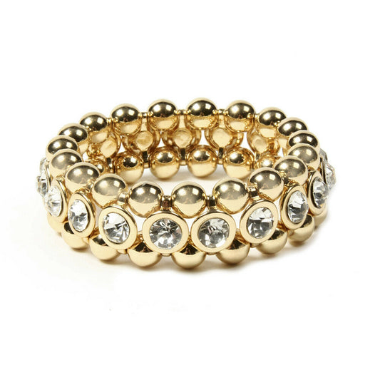 Amrita Singh Gold Crystal Hannah Stretch Bracelet BRC 9029 NWT