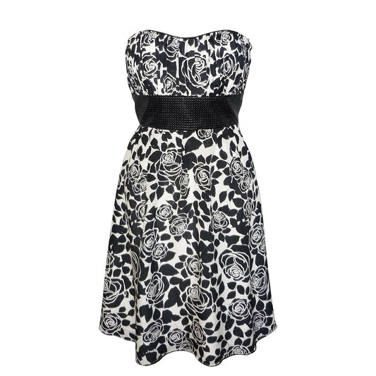 White House Black Market Silk Floral Strapless Cocktail Party Dress Sz 4 NWT