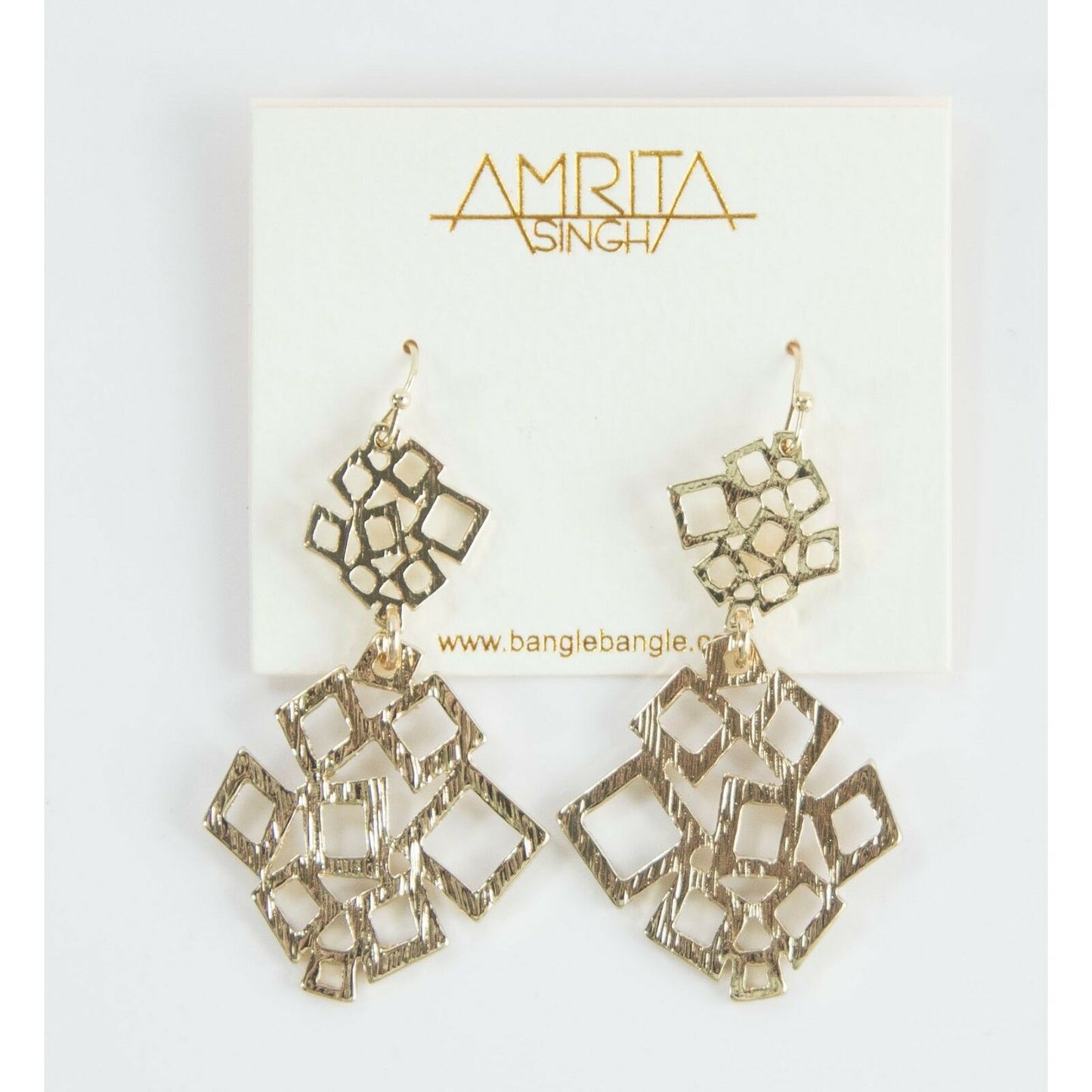 Amrita Singh Gold Gramercy Geometric Drop Dangle Earrings ERC 256 NWT