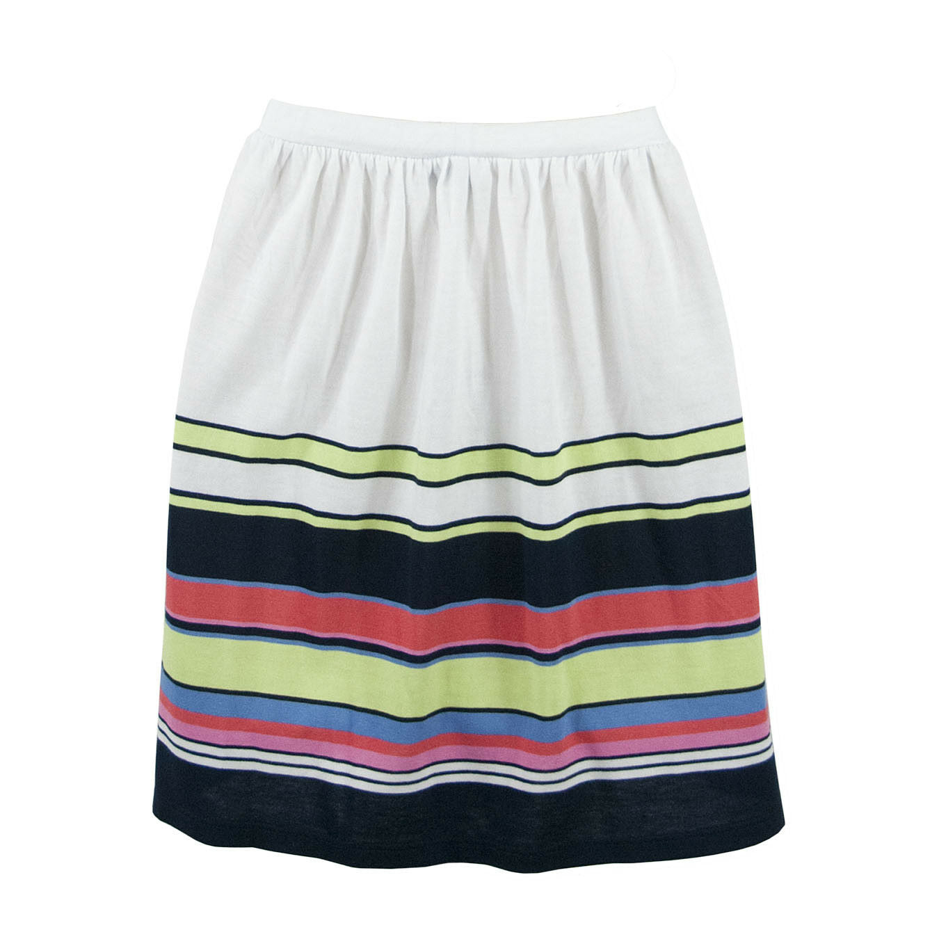 Juicy Couture Navy Lime Multicolor Stripe A Line Knit Black Label Skirt L NWT
