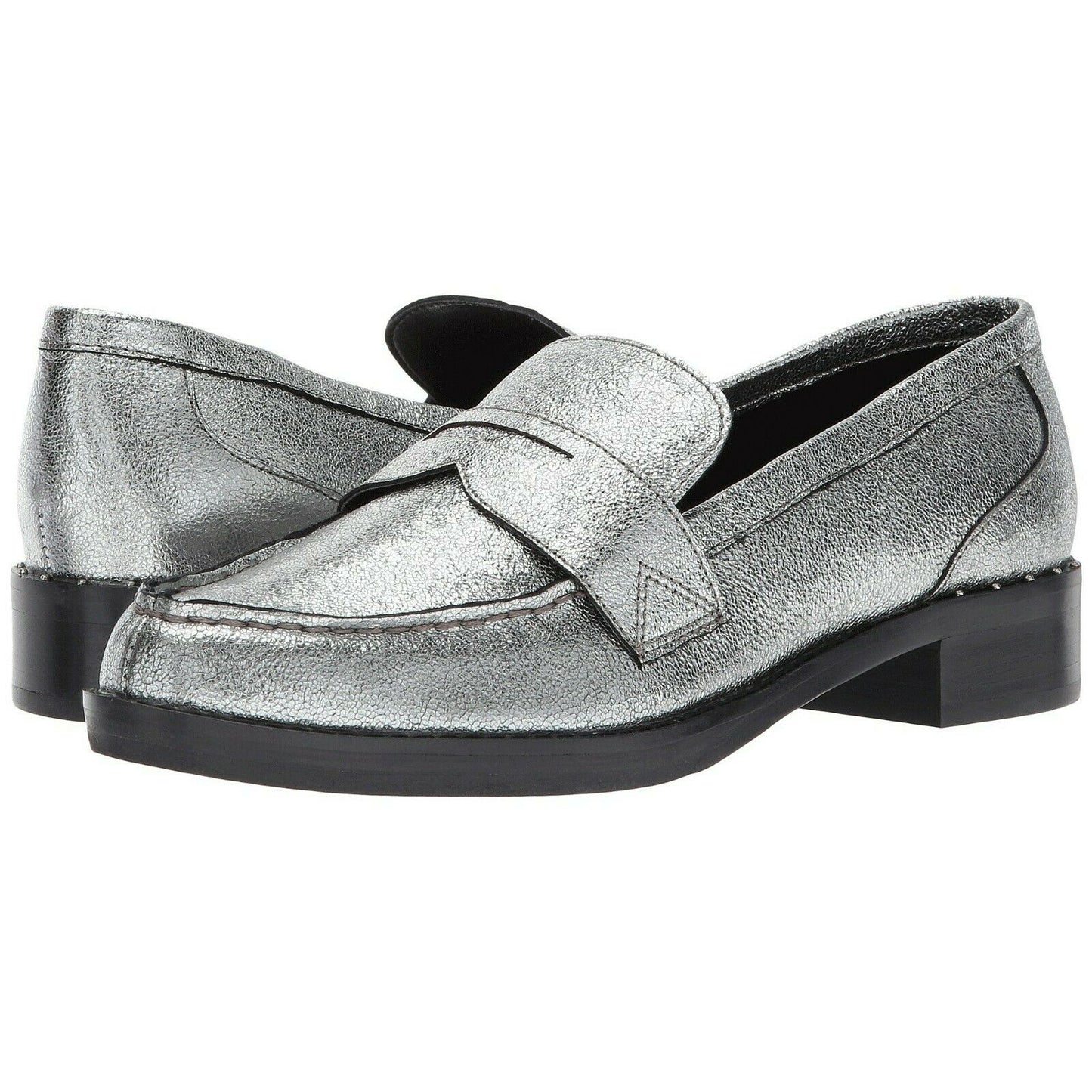 Mark Fisher Vero Pewter Silver Leather Oxford Loafer Size 6.5