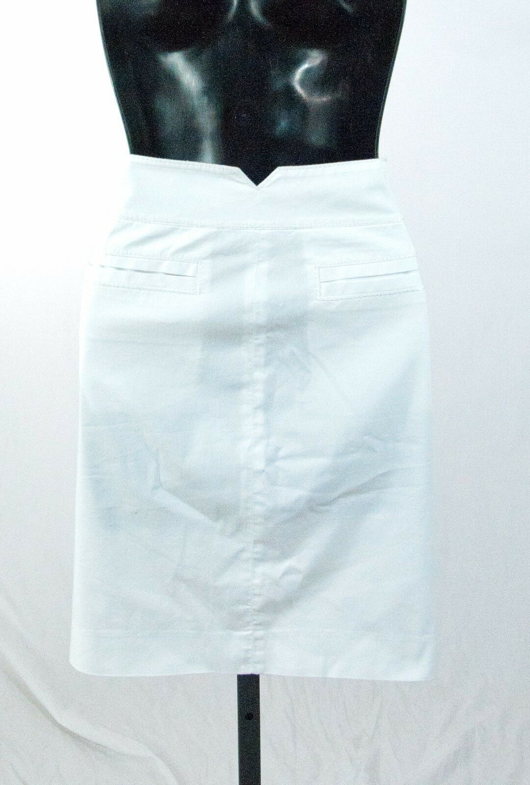 Diane Von Furstenberg White Denim Fitted Pencil Skirt Size 8 NWOT