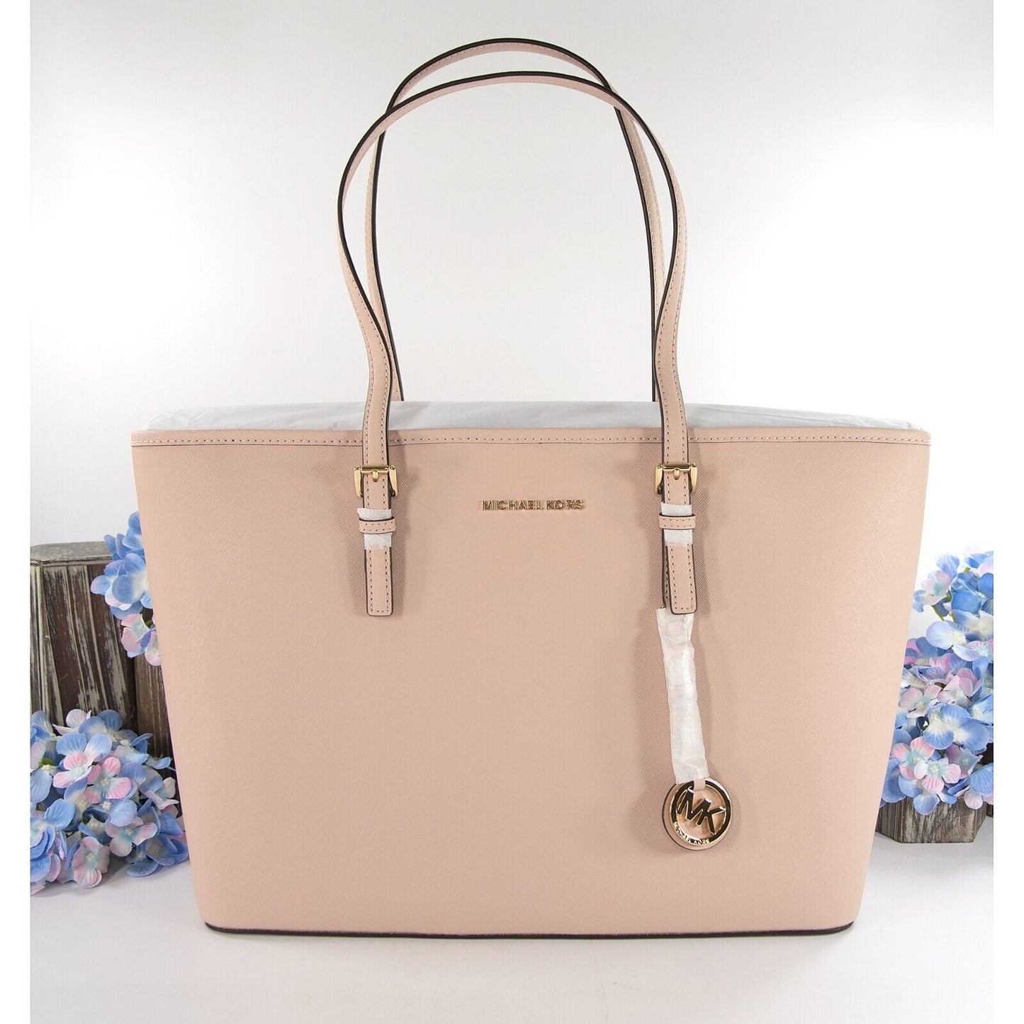 Michael Kors Soft Pink Saffiano Leather Multifunction Travel Tote Bag NWT