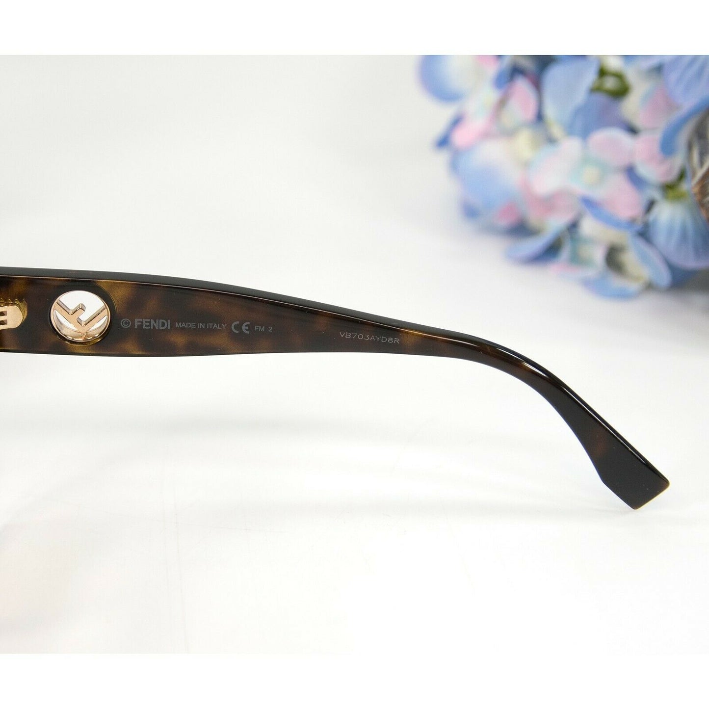Fendi FF0356S Vh8 Havana Tortoise Acrylic Sunglasses NWT Case