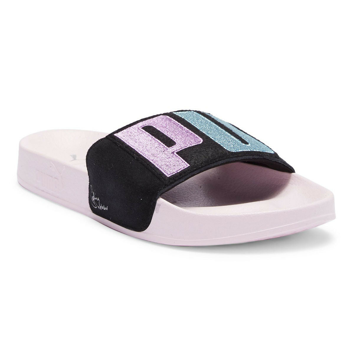 Sophia Webster X Puma Parfait Pink Black Suede Leadcat Slide Sandals 7.5 NIB