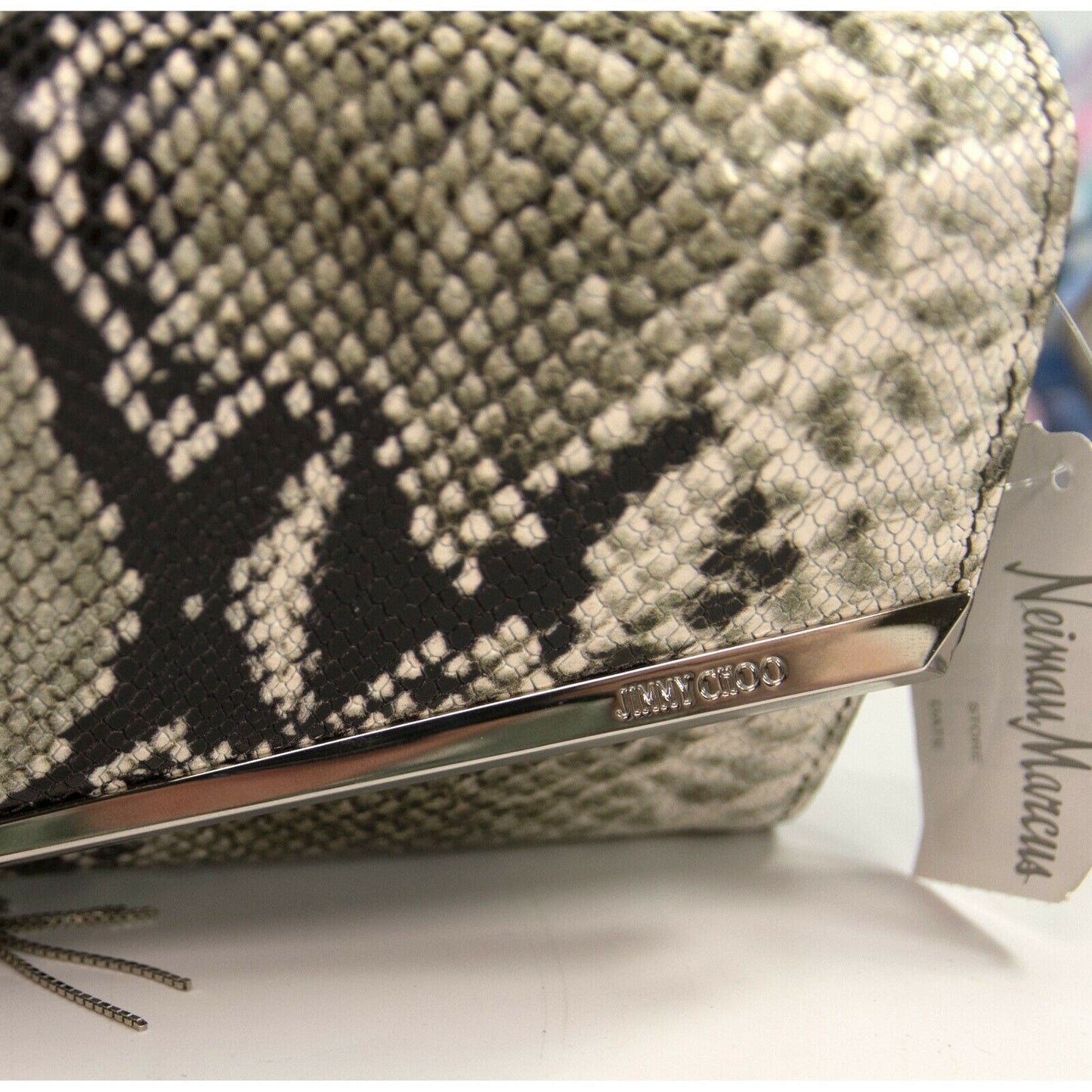 Jimmy Choo Roccia Snake Leather Elish Shoulder Clutch Bag