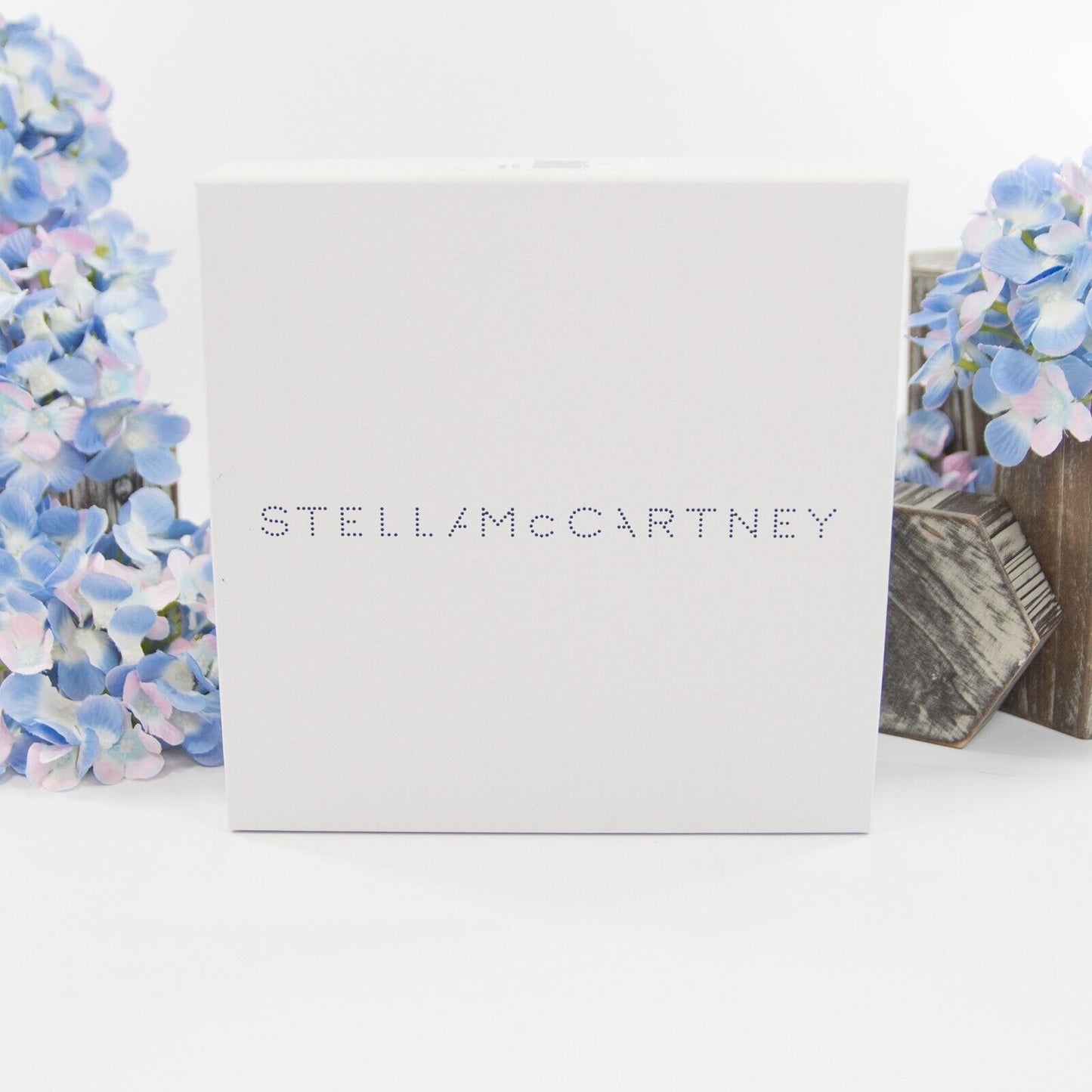 Stella McCartney Light Grey Azure Webbed 1.5 inch Logo Jacquard Belt S NWT