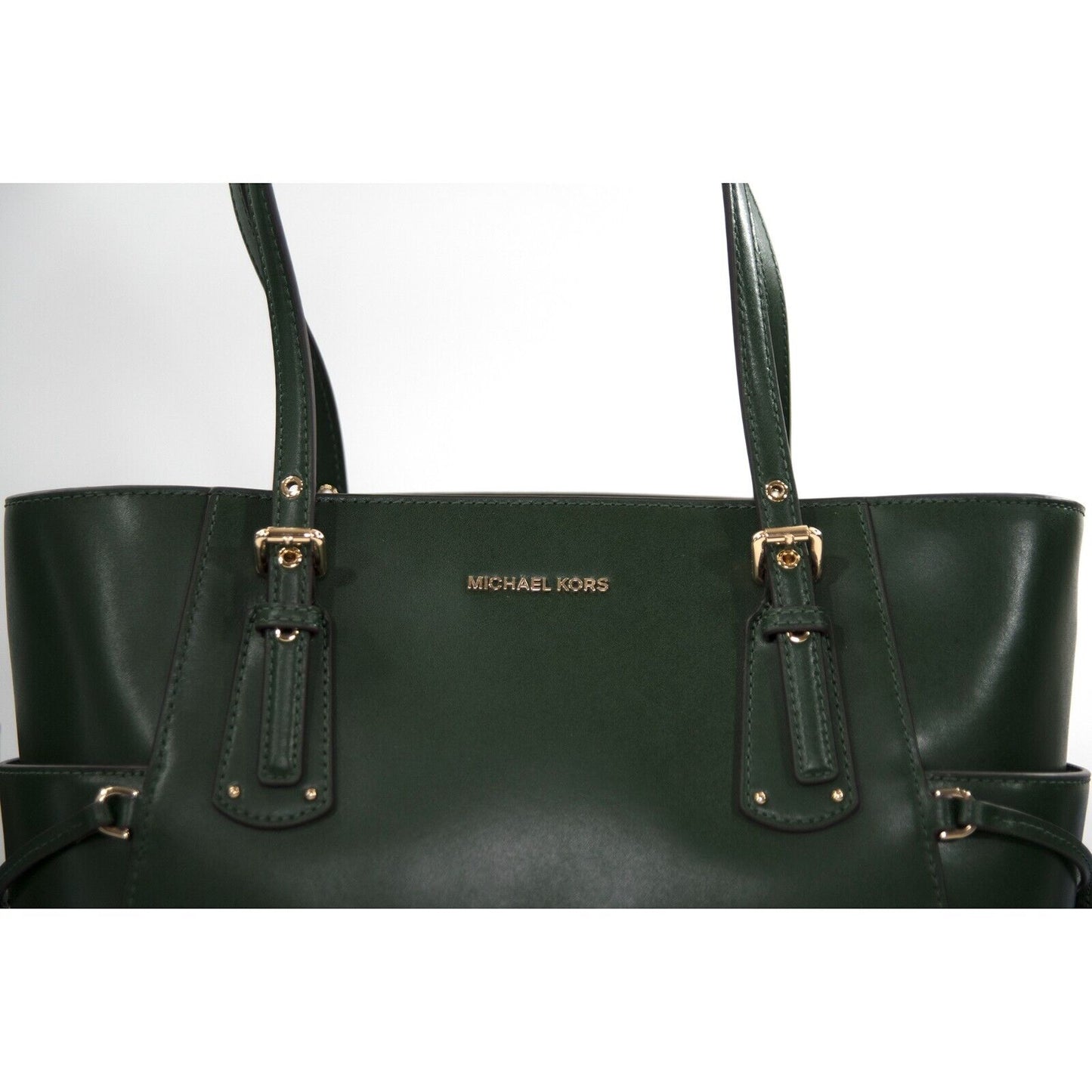Michael Kors Moss Green Leather Voyager Medium Tote Bag NWT