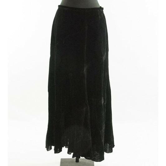 Cami x Speigel Black Velvet Layered Lined Maxi Evening Skirt 10
