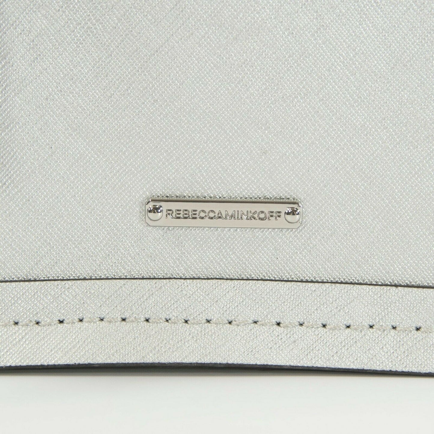 Rebecca Minkoff Silver Saffiano Leather Madison Crossbody Bag NWT