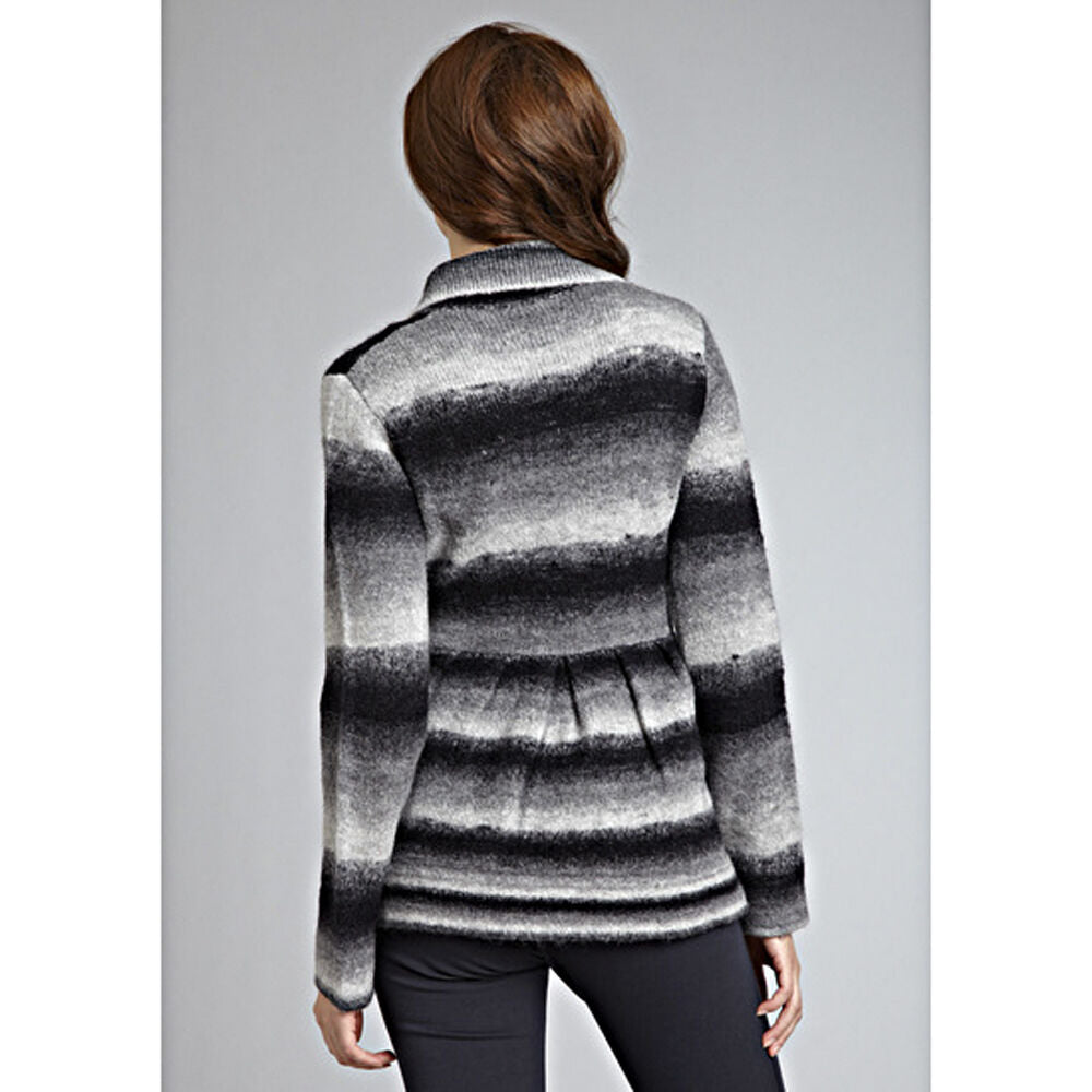 My Tribe Black Grey Ombre Dip Dye Wool Blend Peplum Cardigan Sweater S NWT