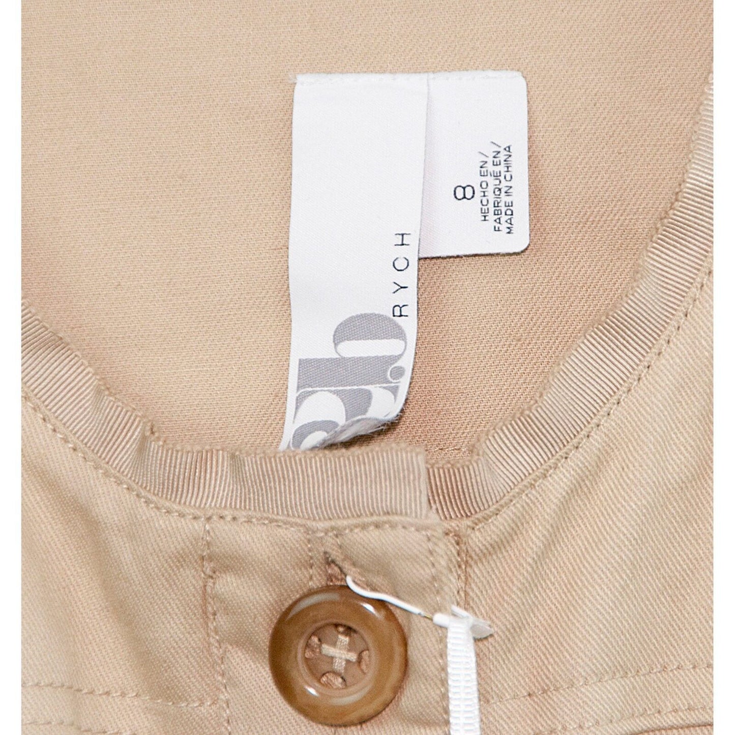 2b.Rych Walnut Spring Cotton Linen Military Safari Jacket Size 8 NWT