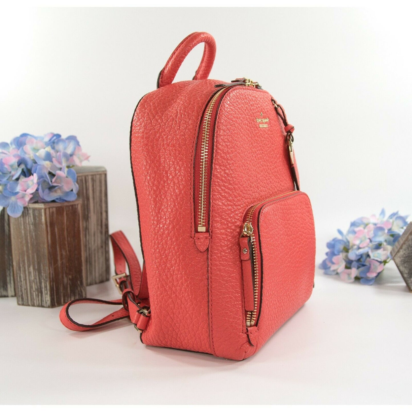 Kate Spade Carter Street Caden Picnic Red Leather Backpack Bag NWT