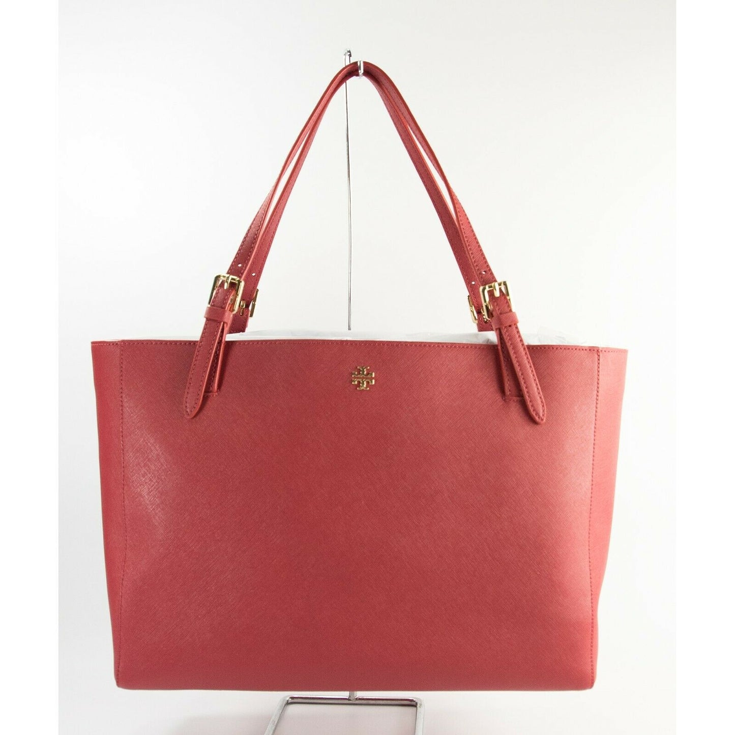 Tory Burch Kir Red Leather York Buckle Tote DEFECT NWT